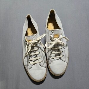 J.L. Powell Suede Sneakers Men 10.5 Gray Low Top Lace Up Gum Sole Shoes